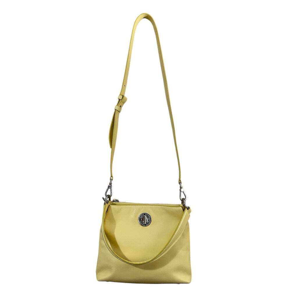 Cole Haan Small Turnlock Leather Bucket Satchel Crossbody Bag - Golden Haze - Picture 2 of 5